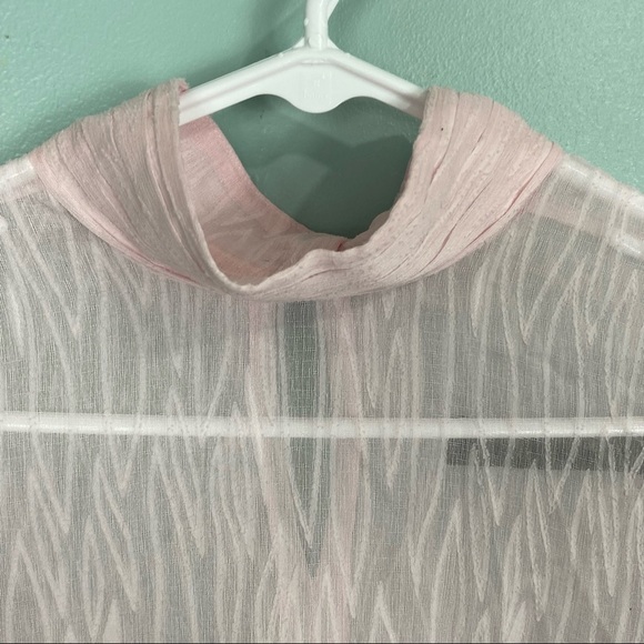 House of Harlow 1960 X Revolve Elise Blouse Sz M Sheer Pink Fairy - Picture 6 of 13
